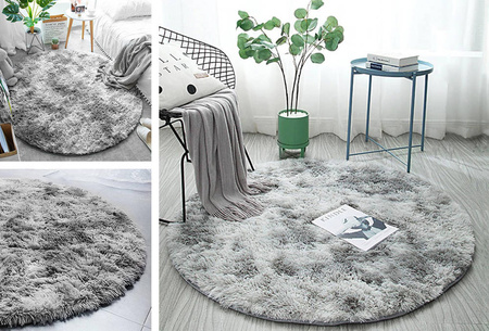 Shaggy Ombre Strado Round Carpet 80x80 OmbreSilver (Light Gray)