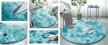 Shaggy Ombre Strado Round Carpet 80x80 OmbreBlue (Light Blue)