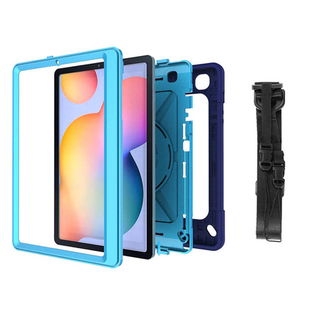 Etui Armor z paskiem uchwytem Strap do Samsung Galaxy Tab S6 Lite (Czarne)