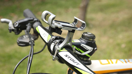 Mocny metalowy uchwyt na telefon na kierownicę rower hulajnoga solidny, czarny