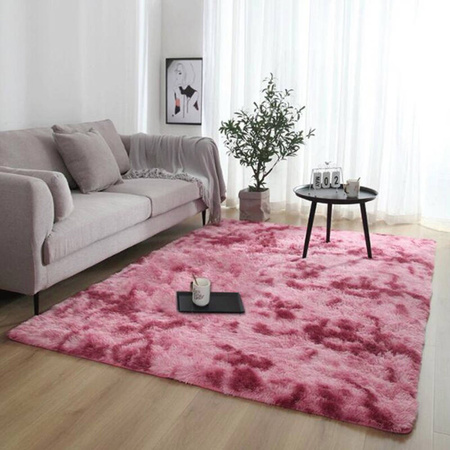 Dywan Shaggy Ombre antypoślizgowy nowoczesny salon miękki 60x120, czerwony