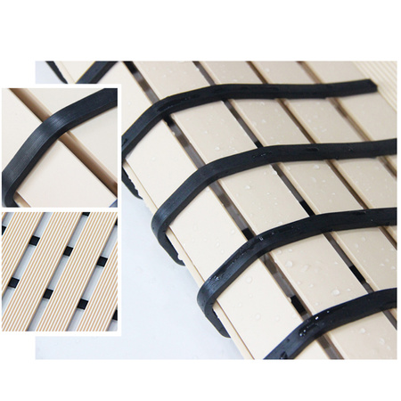 Mata łazienkowa antypoślizgowa pod prysznic brodzik do sauny basenu, beżowa