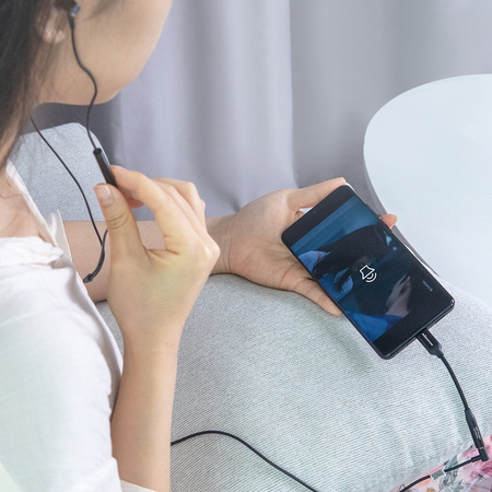 Adapter Nillkin HiFi Headphone Amplifier wzmacniacz słuchawek audio USB-C- Mini Jack 3,5 mm (Czarny)