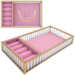 Szklana szkatułka na biżuterię 26x13x4cm 4A Pink