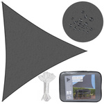Żagiel przeciwsłoneczny szary trójkątny 3,6m ochrona UV wodoodporny +lina