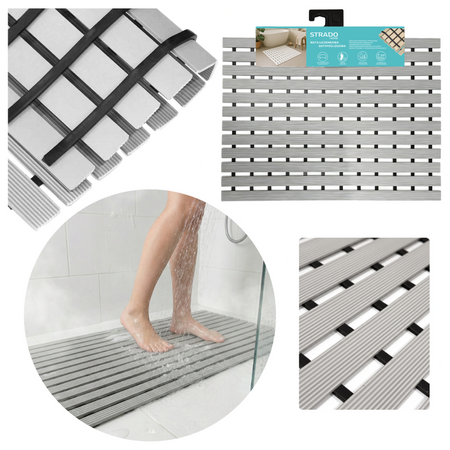 Mata łazienkowa antypoślizgowa do łazienki do wanny pod prysznic 43x61cm (Szara)