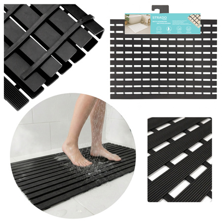 MATA łazienkowa antypoślizgowa POD PRYSZNIC brodzik do sauny basenu 43x61, czarna