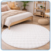 Dywan okrągły Rabbit Bubble 120 cm - miękki puszysty dywan do salonu i sypialni - biały