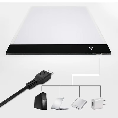 DESKA kreślarska STRADO podświetlana LED A4 Tablica tablet graficzny kalka