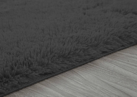 Dywan Shaggy antypoślizgowy nowoczesny salon miękki puszysty 60x120, ciemnosrebrny