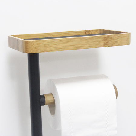 Metalowy stojak na papier toaletowy 3w1 z szczotką i półką