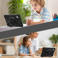 Etui Armor Strap z paskiem do Lenovo Tab M11 10.95, czarne - ochronne z podstawką, dostęp do portów i przycisków