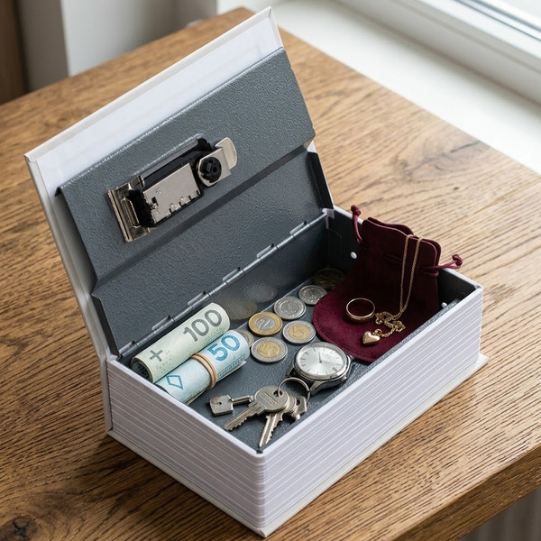 Sejf książka metalowa skrytka kasetka na pieniądze klucze biżuterię zegarki - Lodówka