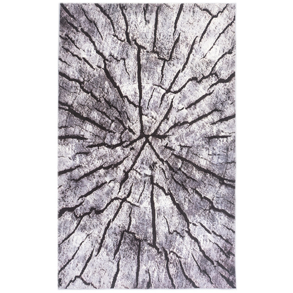 NOVO Strado modern tree trunk carpet for living room delicate gray velvet pattern Gray Trunk 160x200 cm