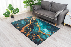 NOVO Strado modern carpet for living room marble pattern velvet Malachite 120x170 cm