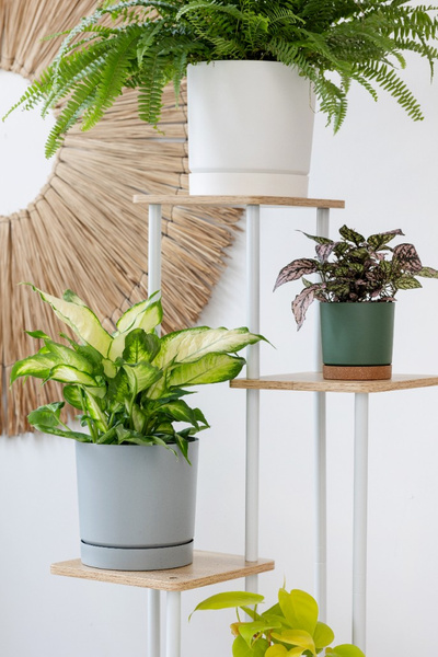 Kwietnik metalowy na kwiaty stojący wysoki 5 poziomów duży 106cm XL Palace, biały