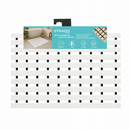 MATA łazienkowa antypoślizgowa POD PRYSZNIC brodzik do sauny basenu 43x61, biała