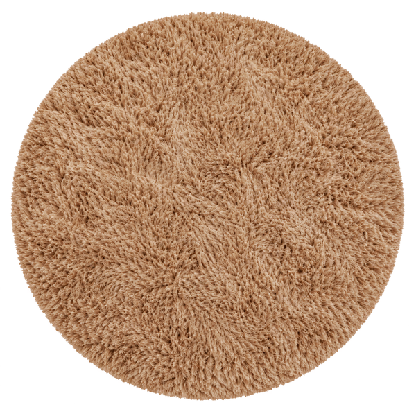 Shaggy Strado 80x80 round carpet CappuccinoCamel (Light brown)