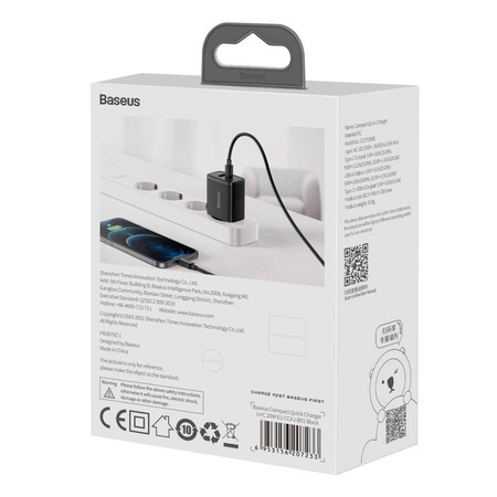 Ładowarka sieciowa Baseus Compact Quick Charger 20W (Czarna)