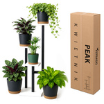 Kwietnik PEAK stojący metalowy stojak na kwiaty rośliny regał 83,5cm, biały