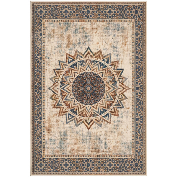 Duży dywan Mandala do salonu 200x300 orientalny NOVO antypoślizgowy miękki