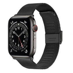 Stalowa bransoleta pasek do Apple Watch 7 45mm (Czarna)