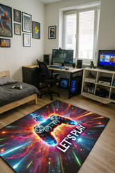 Dywan gamingowy 3D LET'S Play 120x170 cm - nowoczesny wzór 3D do pokoju gracza