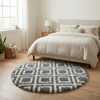 Dywan okrągły do salonu shaggy DECOR antypoślizgowy miękki puszysty 140x140, czarny