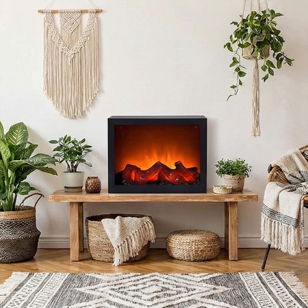 Kominek elektryczny 3D ruchome płomienie ogień wiszący stojący lampa LED