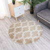 Dywan okrągły do salonu shaggy DECOR antypoślizgowy miękki puszysty 140x140, khaki