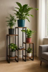 PANORAMA standing metal flower and plant stand - 6-tier VENGE