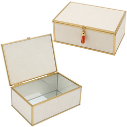 Szkatułka na biżuterię 18x13x7 cm 4ASS CLR Beige