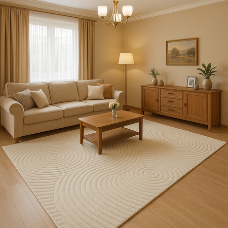 Dywan 140x200 do salonu pętelkowy duży japandi nowoczesny ciężki gruby POLO, szary