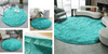Shaggy Strado 140x140 round carpet TurquoiseSea (Turquoise)