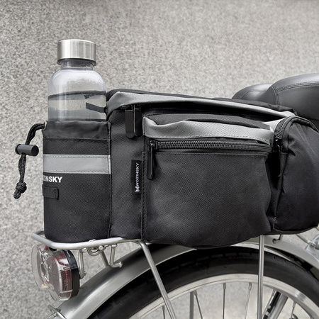 Wozinsky Torba rowerowa na bagażnik z paskiem na ramię 6L czarny (WBB3BK)