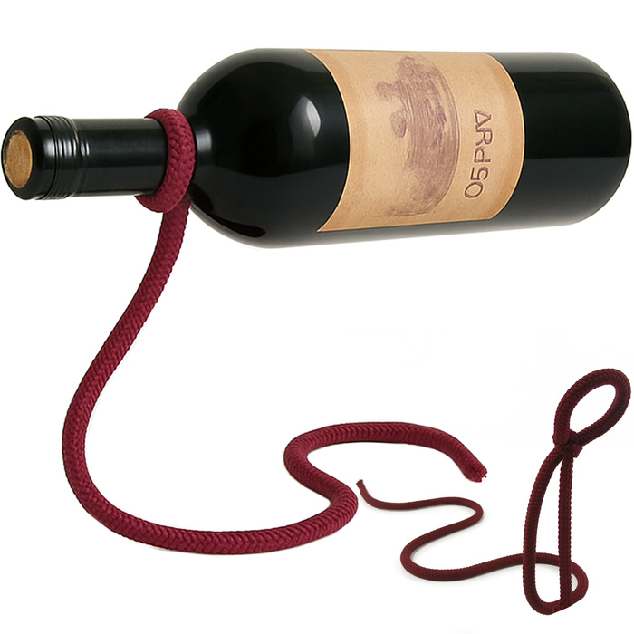 Stojak półka uchwyt na wino alkohol butelkę magiczny sznurek lasso, czerwony