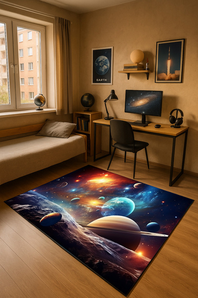 3D gaming carpet Strado Cosmos 140x200 cm planets stars galaxies