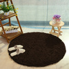 Dywan Shaggy antypoślizgowy okrągły salon miękki pluszowy 100x100, ciemnobrązowy