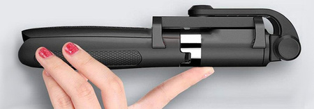 Kijek selfie stick ze statywem rozkładany tripod pilot wyzwalacz BL L01, czarny