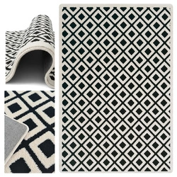 Dywan 120x170 do salonu pętelkowy duży japandi nowoczesny ciężki gruby POLO - Chessboard (Szary)