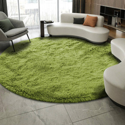 Shaggy Strado Round Carpet 150x150 GreenGrass Green)