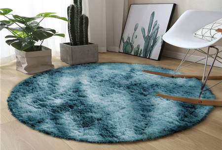 Shaggy Ombre Strado Round Carpet 200x200 OmbreNavy (Dark Blue)