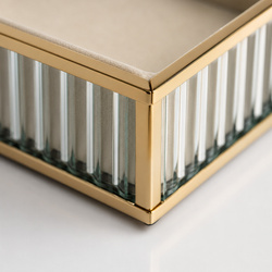Szklana szkatułka na biżuterię 26x13x4cm 4A Beige