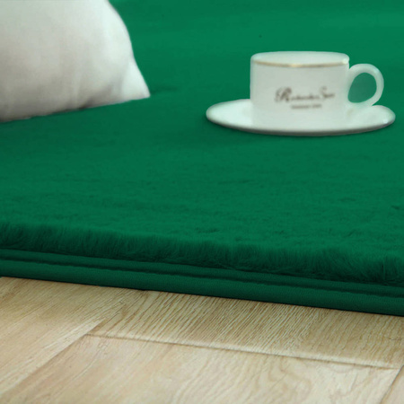 Dywan Rabbit futro królika antypoślizgowy nowoczesny miękki 100x150, zielony