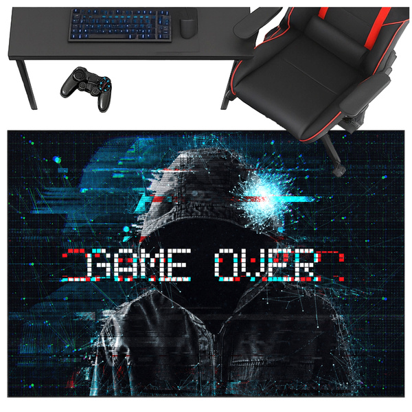 Dywan gamingowy 120x170 dla gracza mata pod fotel antypoślizgowy GameOver