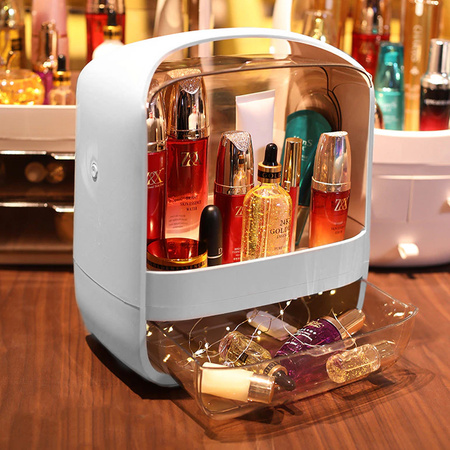 Kompaktowa szkatułka organizer NELA na biżuterię i kosmetyki praktyczny pojemnik z przegródkami