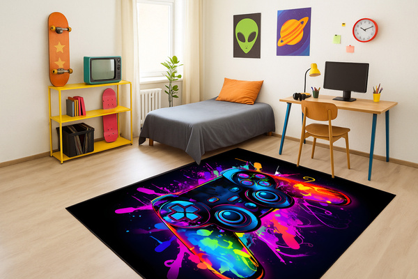 Dywan gamingowy 3D ColorPad 100x150 cm - nowoczesny wzór 3D do pokoju gracza