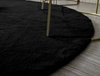 Dywan Okrągły Rabbit futro królika antypoślizgowy puszysty 120x120, czarny