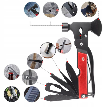 MULTITOOL 17w1 Narzędzie wielofunkcyjne survival składany scyzoryk nóż piła