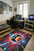 3D Strado LET'S PLAY gaming carpet 100x150 cm modern for gamer's room